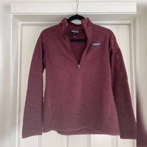 Patagonia Women's Better Sweater 1/4 Zip Fleece Jacket - Maroon Medium